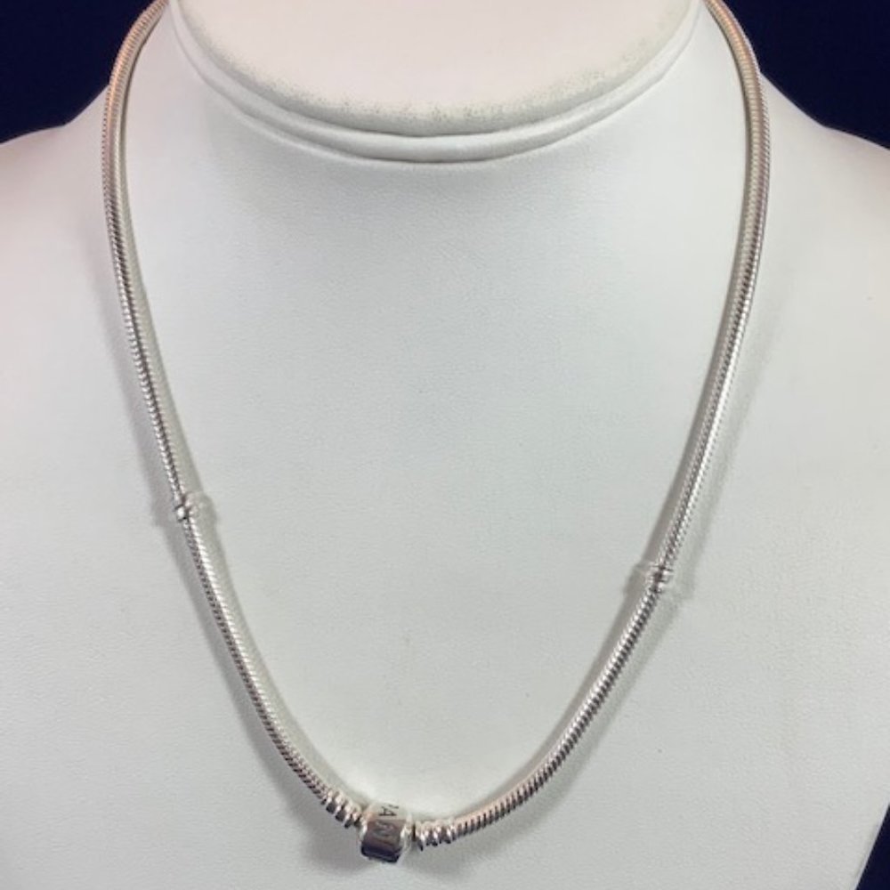 New Pandora RETIRED 925 Barrel Clasp Necklace 17.8"
